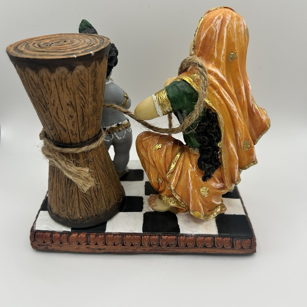Maa Yashoda Binding Krishna Murti - Divine 5.1" Hindu God Lord Krishna Statue - Picture 2 of 4